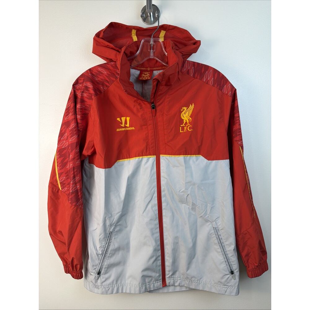 FC LIVERPOOL Youth Lg Jacket 2013 2014 Authentic FOOTBALL SOCCER Hooded‎ Red
